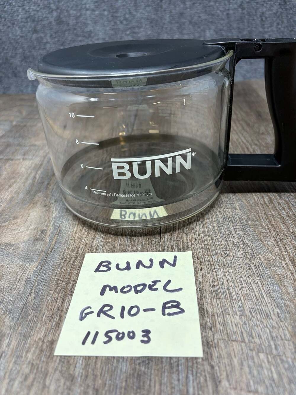 Bunn Coffee Maker 10 Cup Black Carafe Replacement Decanter Pot Glass and Lid